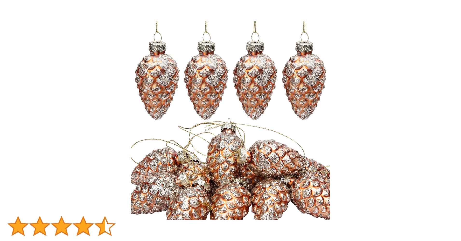 ベネチアンガラス 松ぼっくり オーナメント マーキュリーシルバー